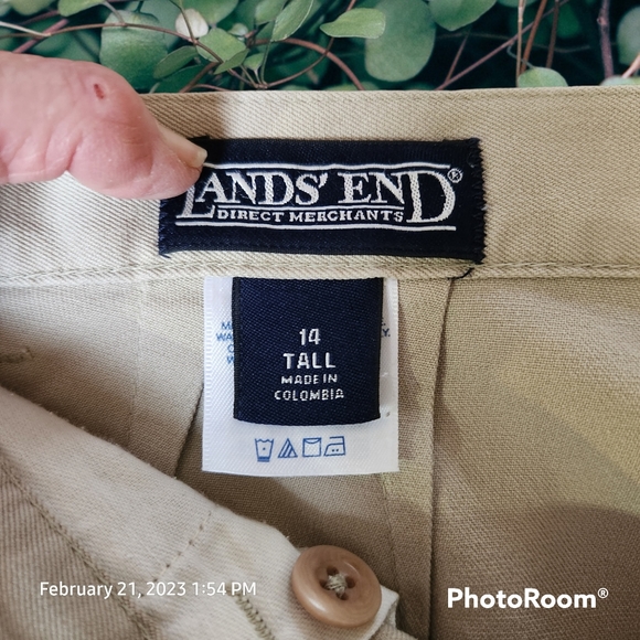 LAND'S END Classic Chino Pants Hi Rise Straight Leg Ivory Color Relaxed … - Picture 9 of 10